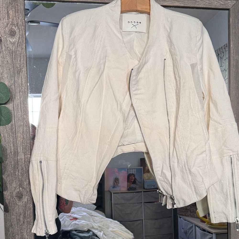 Blank NYC Cream Bomber Jacket